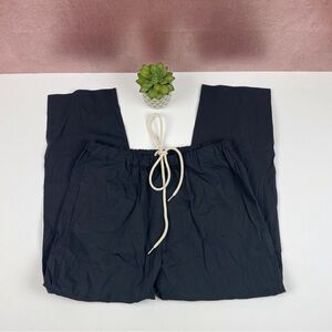 Bassike Black White Drawstring Casual Relax Pants Women Size 2 Australia Italy